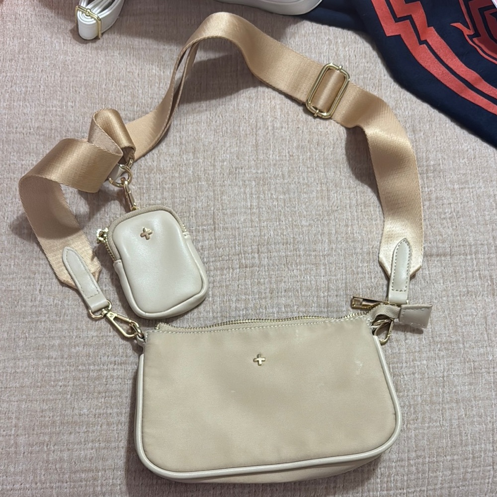 Cream Crossbody Bag with Adjustable Strap and Minimalist Design